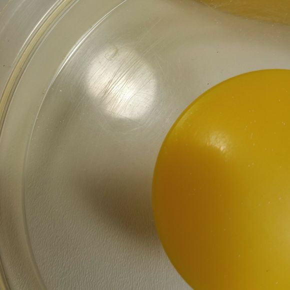 Retro Yellow Vinyl Ice Bucket MCM 60's 70's Mod Big Bold Button on Top - Picture 10 of 10